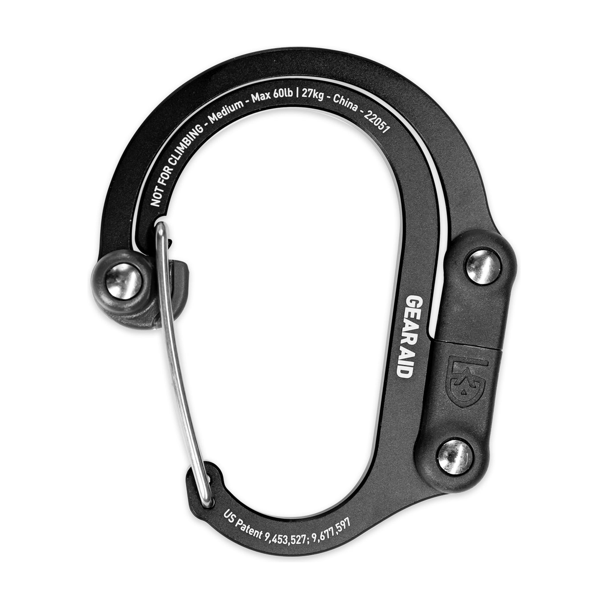 GEAR AID HEROCLIP Medium (Stealth Black) sobre fondo blanco