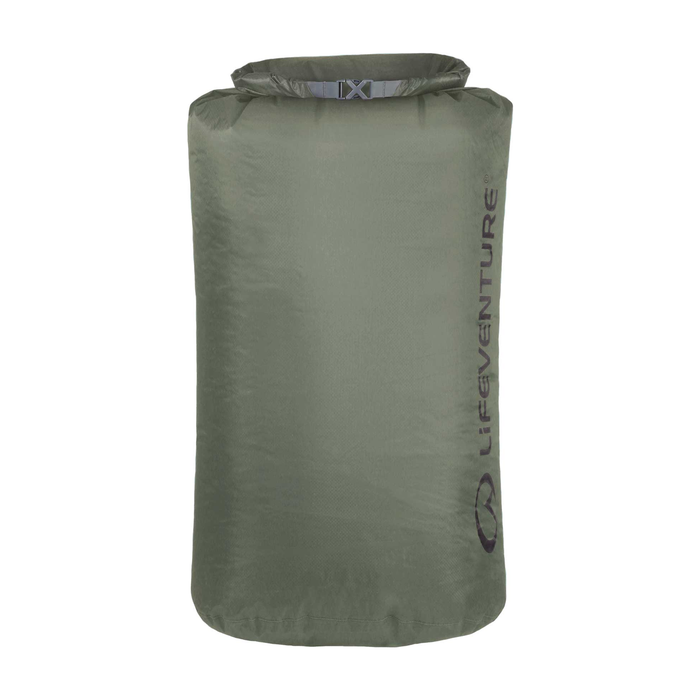 LIFEVENTURE Ultralight Dry Bag 75 L (Olive) sobre fondo blanco