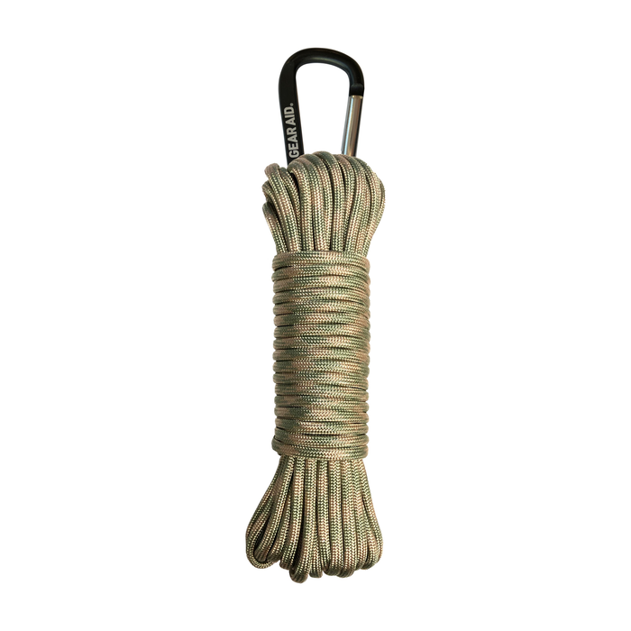 GEAR AID Paracord 550 - 9 m (Sage/Tan) sobre fondo blanco
