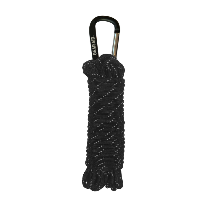 GEAR AID Paracord 550 Reflectante - 9 m (Negro) sobre fondo blanco