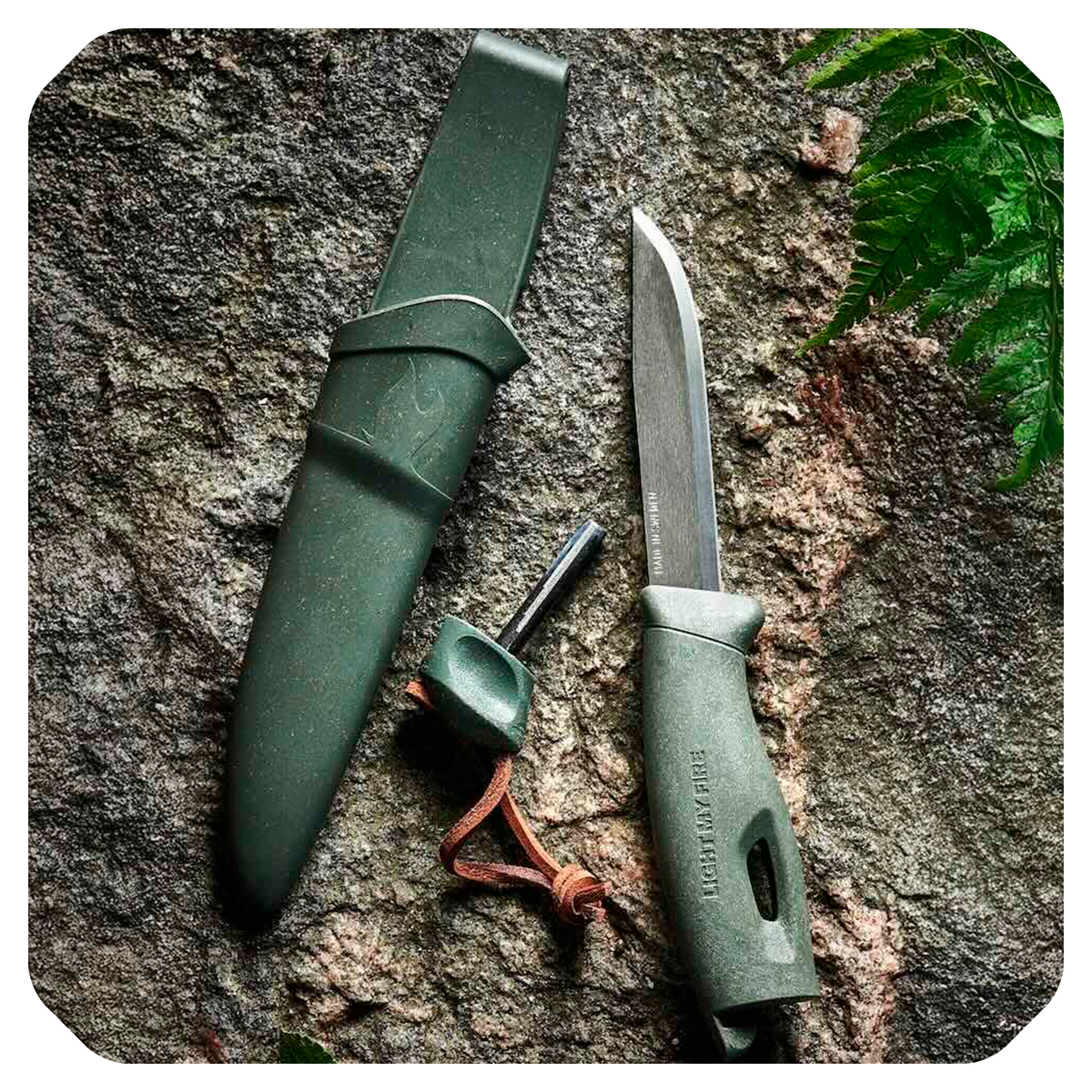 Cuchillo Swedish FireKnife Bio - Biopolímero (Verde)