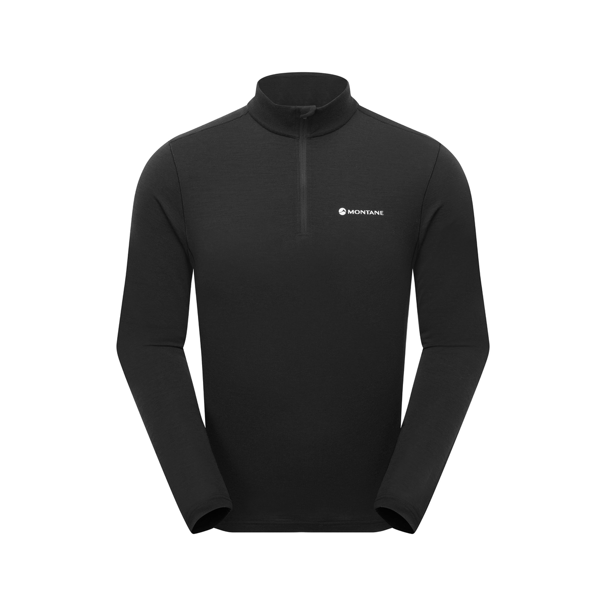 Malli Long Sleeve Zip Merino T-Shirt (Negro)