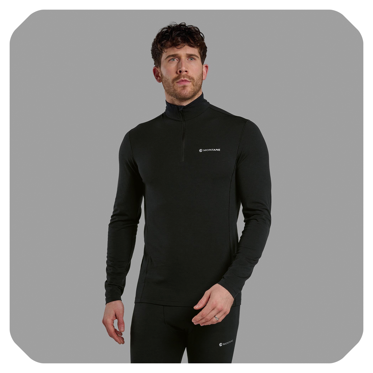 Malli Long Sleeve Zip Merino T-Shirt (Negro)