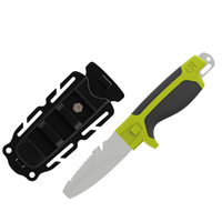 Cuchillo TANU™ Dive and Rescue Knife - Para Submarinismo (Verde)