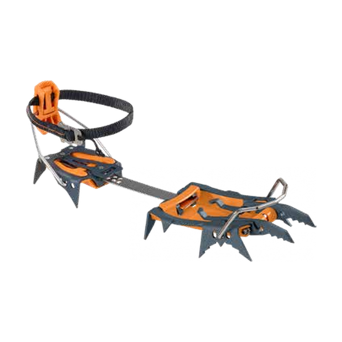 Crampones SKYLOTEC Dagger en configuración monopunta sobre fondo blanco