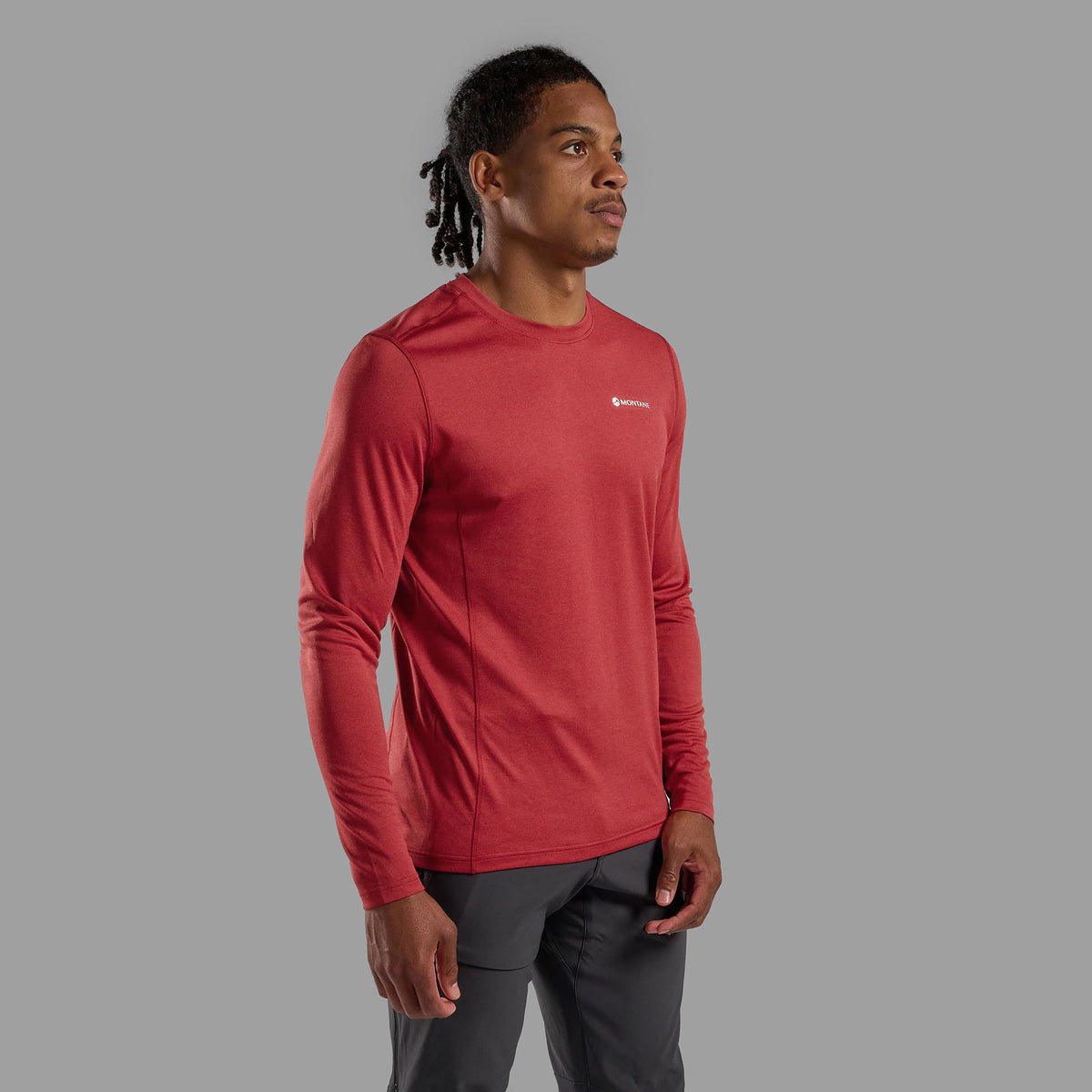 Montane Dart Long Sleeve Dark Maple para hombre, vista de uso frontal