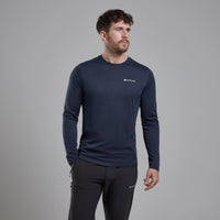 Montane Dart Long Sleeve Eclipse Blue para hombre, vista de uso frontal