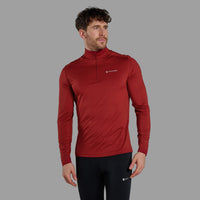 Montane Dart XT Zip Neck Dark Maple para hombre en uso