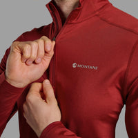 Camiseta Montane Dart XT Zip Neck Dark Maple en montaña