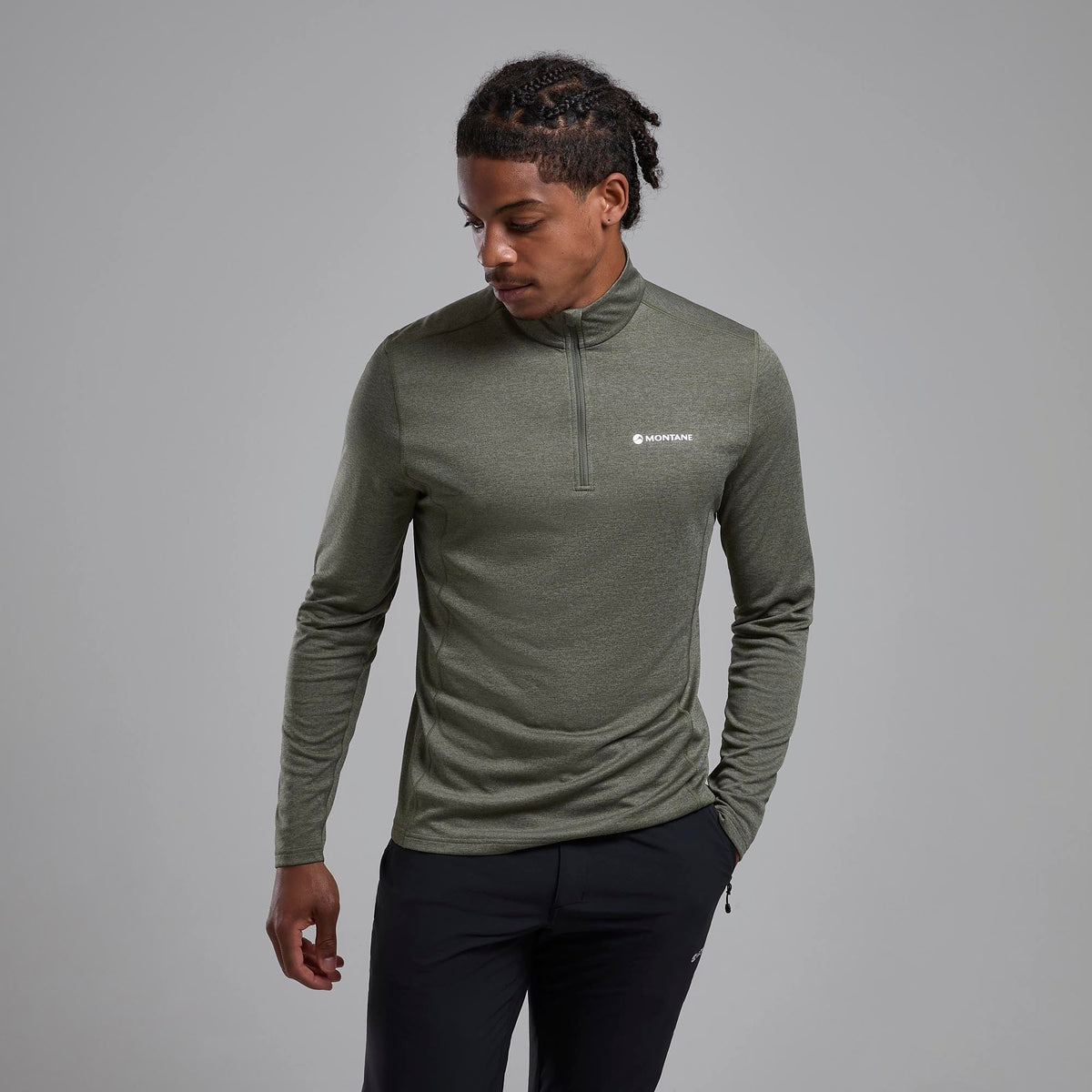 Montane Dart Zip Neck Caper para hombre, vista de uso frontal