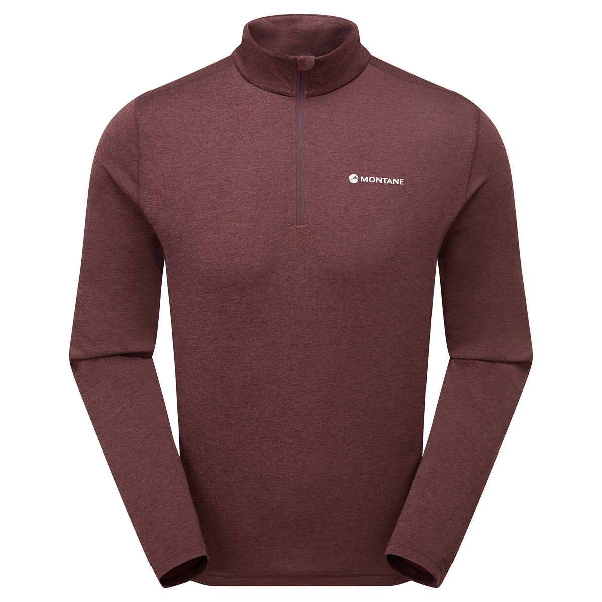 Camiseta Montane Dart Zip Neck para hombre en Dark Garnet, vista principal