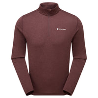 Camiseta Montane Dart Zip Neck para hombre en Dark Garnet, vista principal