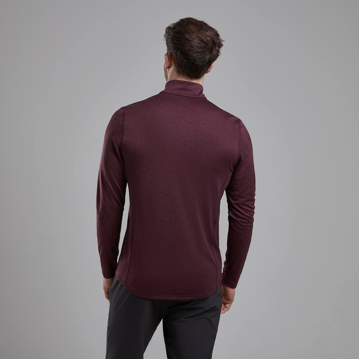 Montane Dart Zip Neck Dark Garnet para hombre, vista posterior