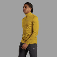 Montane Dart Zip Neck Ginkgo Gold para hombre, vista de uso frontal