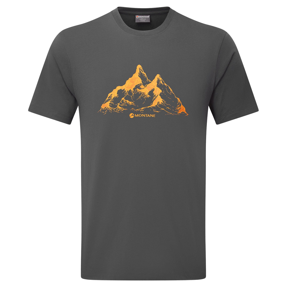 Camiseta Dual Mountain para hombre en color Midnight Grey, vista frontal