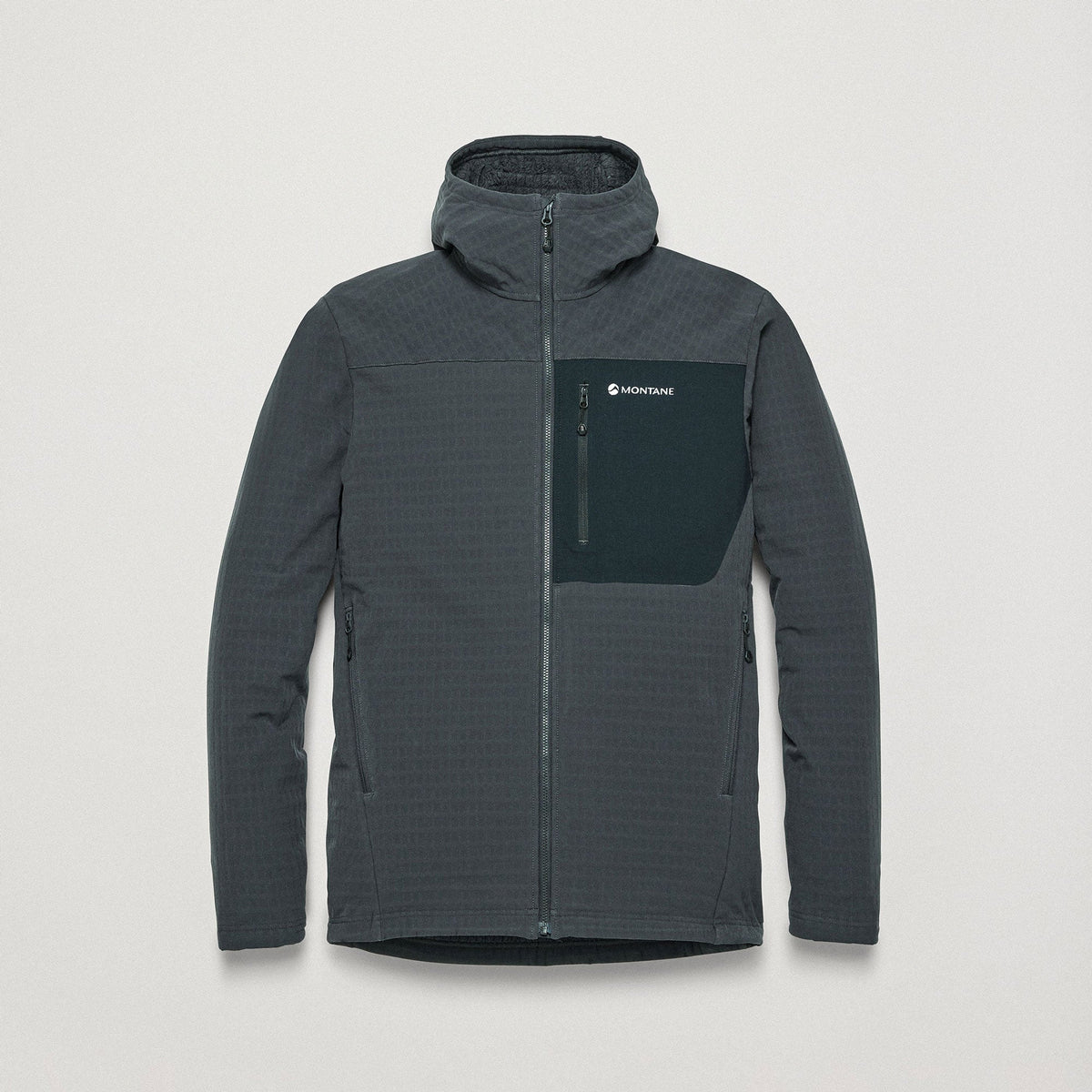Dura Hooded Fleece Jacket Midnight Grey para hombre, vista frontal