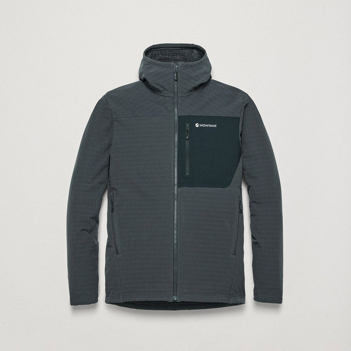 Dura Hooded Fleece Jacket Midnight Grey para hombre, vista frontal