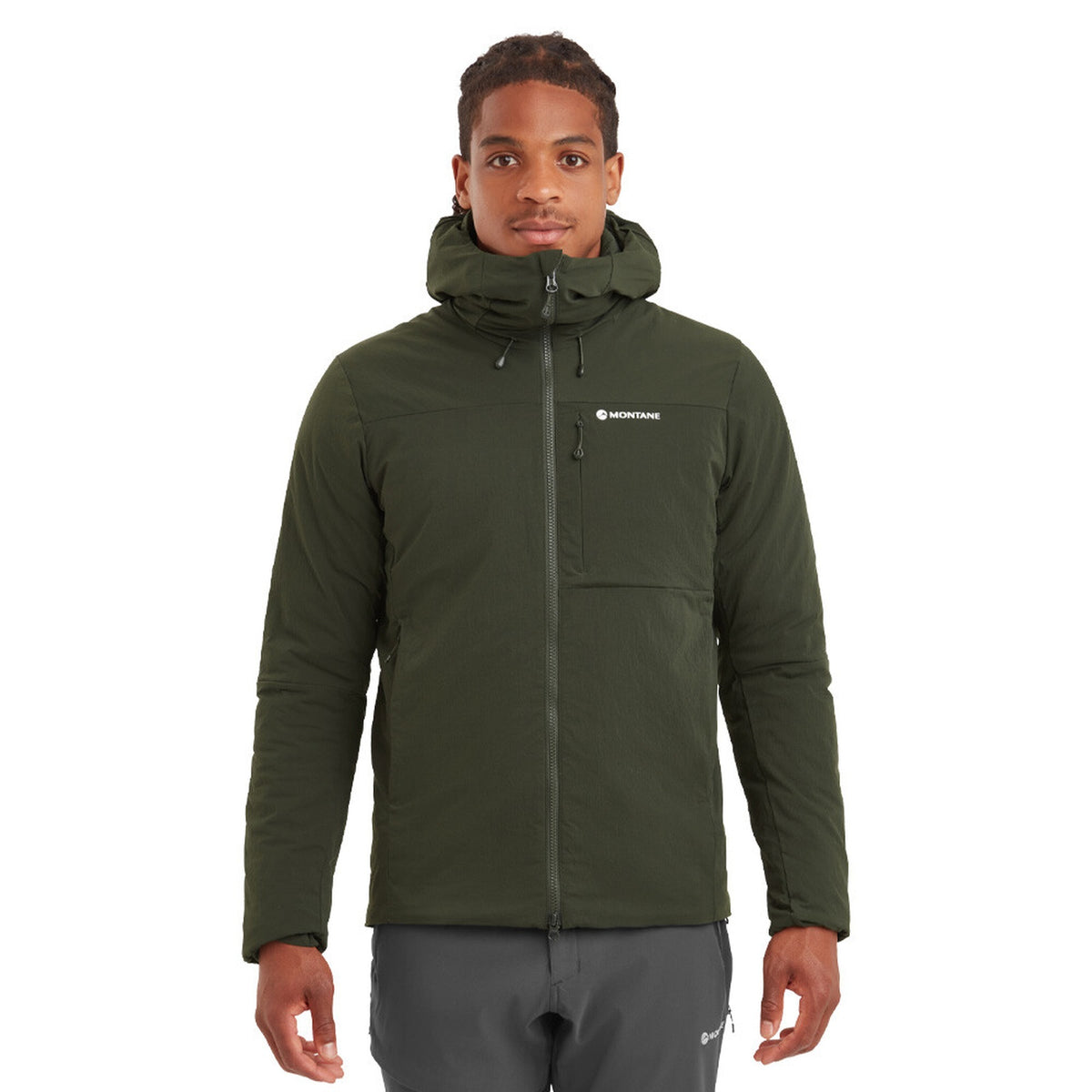 Fireball XT Hoodie para hombre en color Oak Green, vista frontal