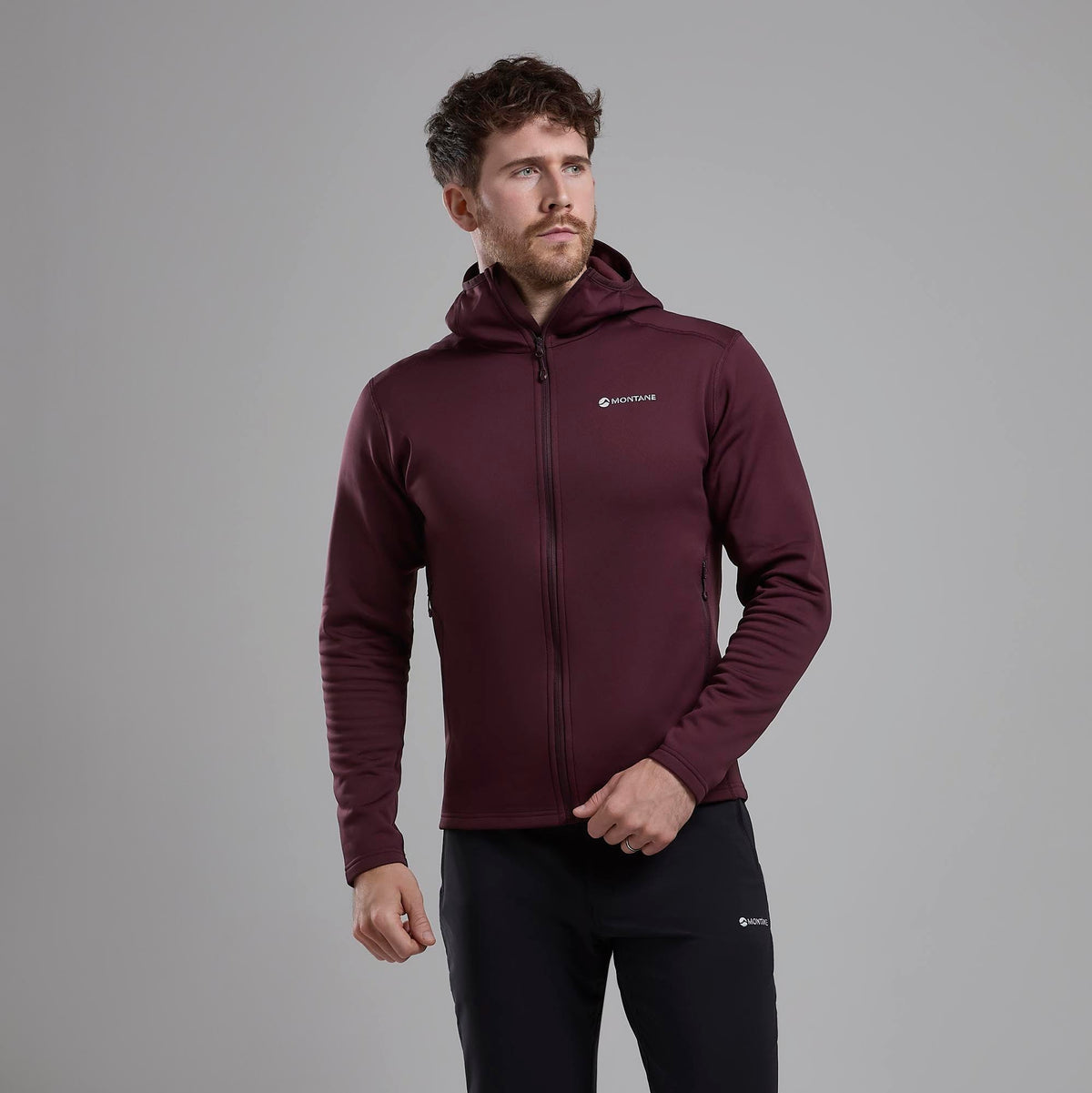Fury Lite Hooded Fleece Jacket para hombre en Dark Garnet, vista alternativa 2