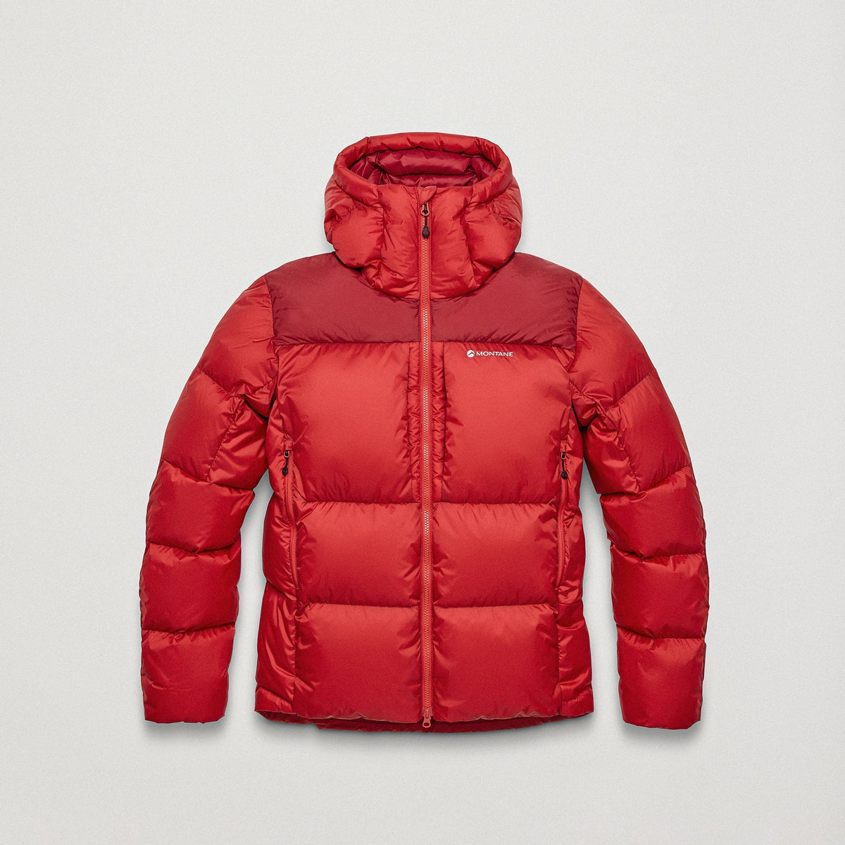 Glacium Hooded Down Jacket para hombre en Adrenaline Red, vista frontal