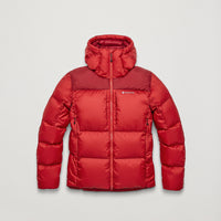 Glacium Hooded Down Jacket para hombre en Adrenaline Red, vista frontal