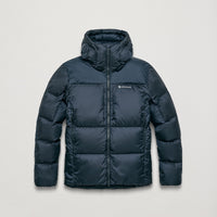 Glacium Hooded Down Jacket para hombre en Eclipse Blue, vista frontal