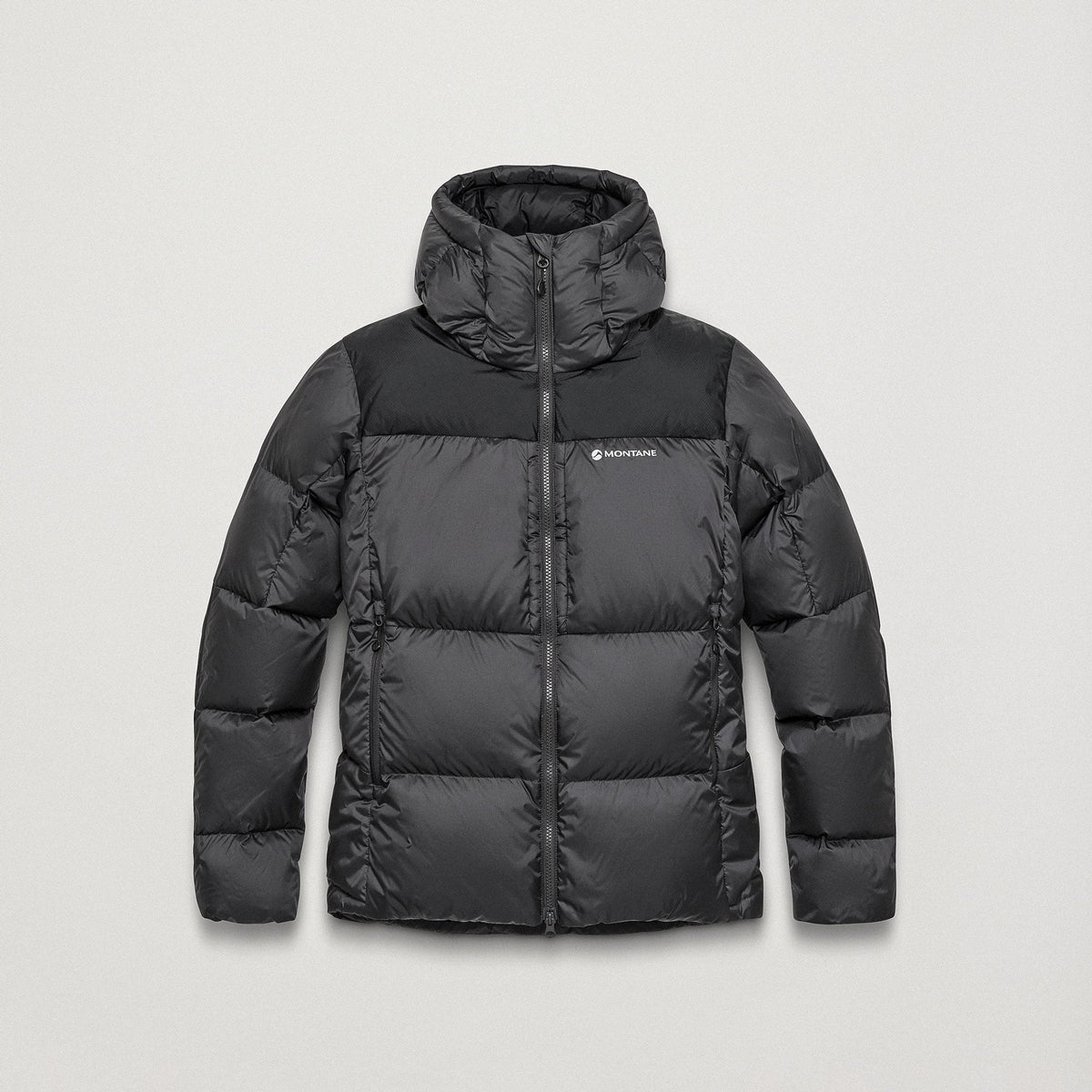 Glacium Hooded Down Jacket para hombre en Midnight Grey, vista frontal