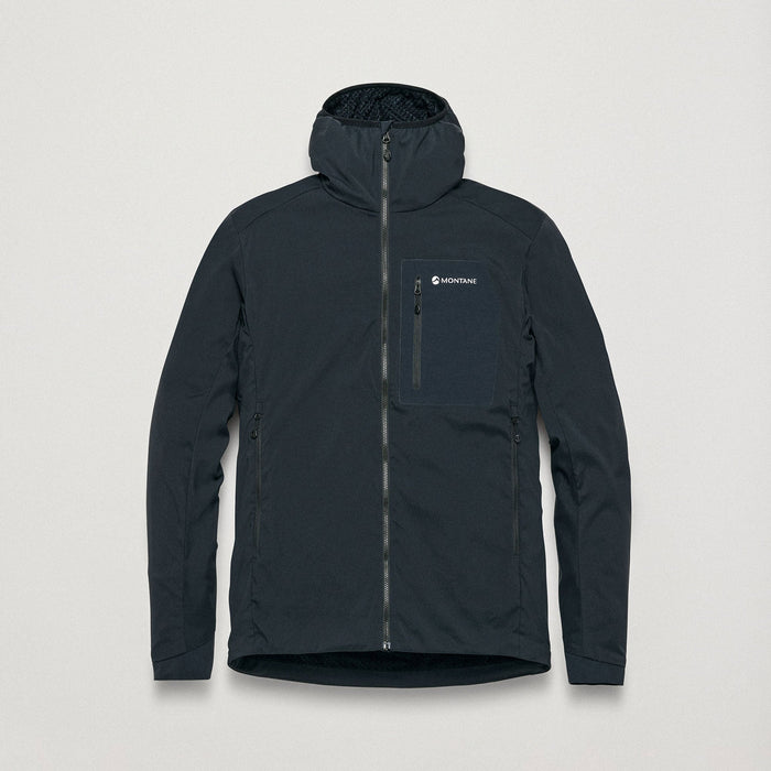 Chaqueta softshell Khamsin Lite para hombre en Black, vista frontal
