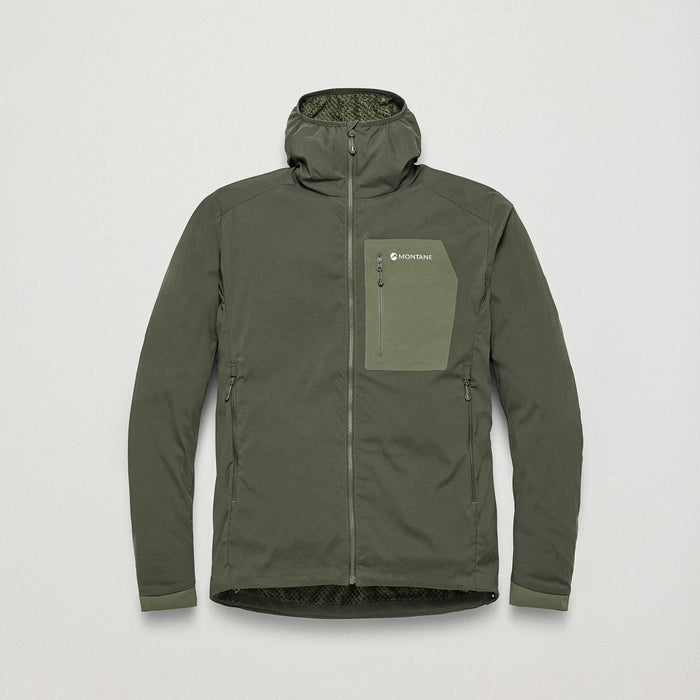 Chaqueta softshell Khamsin Lite para hombre en Moss, vista frontal