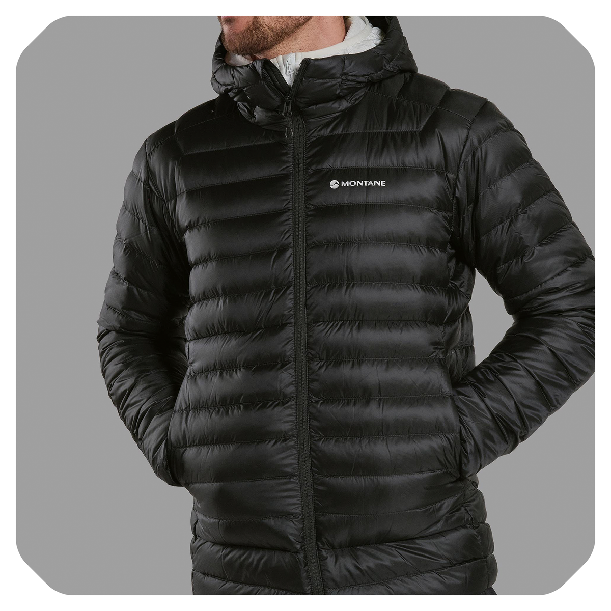 Anti-Freeze Hooded Down Jacket para hombre (Negro)
