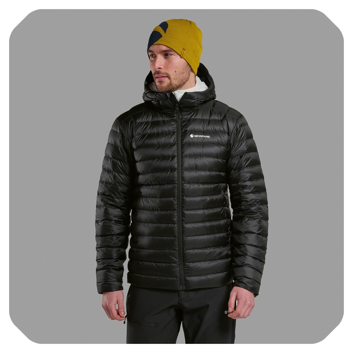 Anti-Freeze Hooded Down Jacket para hombre (Negro)
