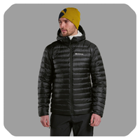 Anti-Freeze Hooded Down Jacket para hombre (Negro)