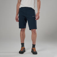 Pantalón corto Montane Mossa Softshell Eclipse Blue para hombre, vista de ajuste