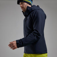 Nordes Hooded Softshell Jacket Eclipse Blue para hombre, vista trasera