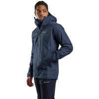 Chaqueta impermeable Phase Eclipse Blue para hombre, vista puesta lateral