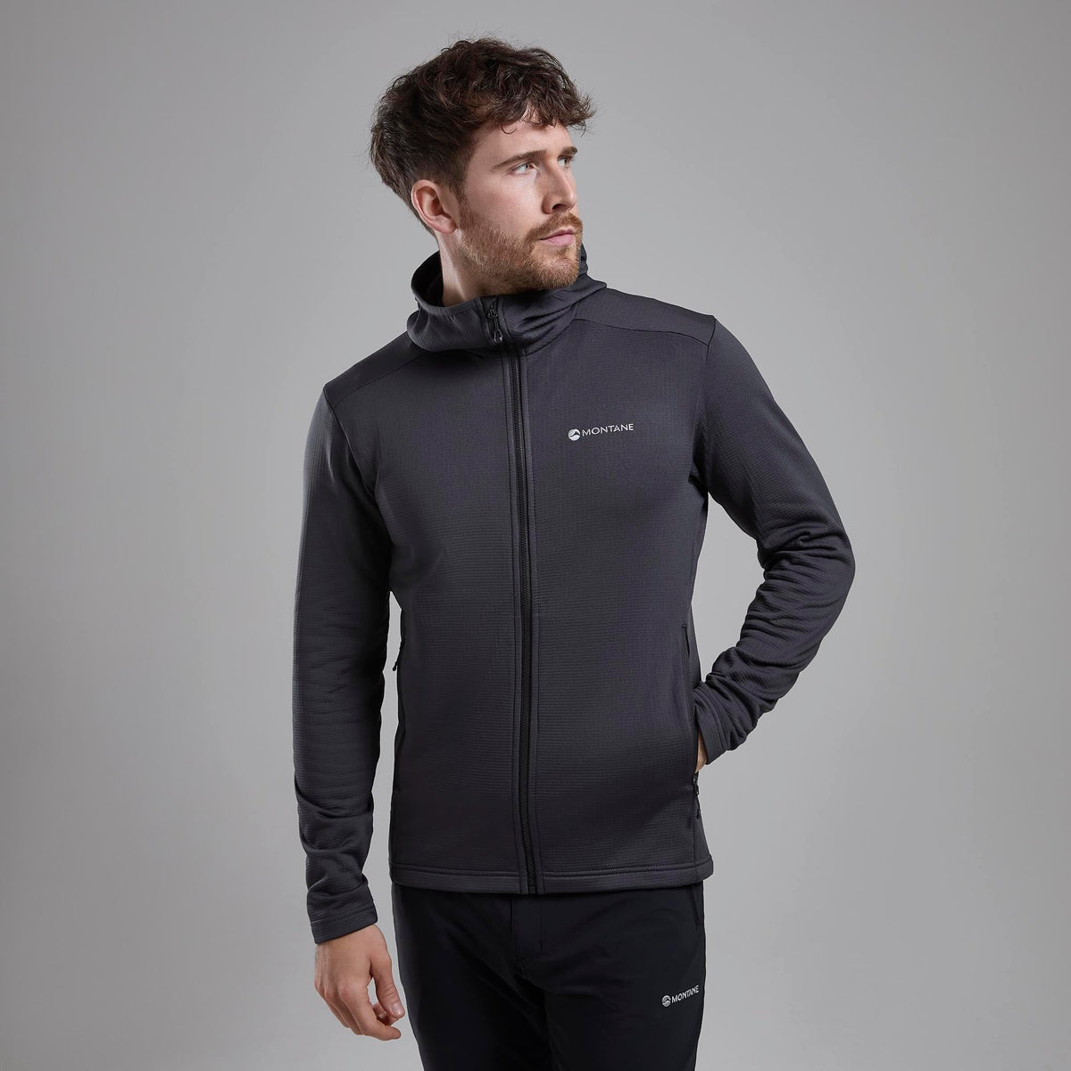 Protium Hooded Fleece Jacket Midnight Grey para hombre, vista alternativa 3