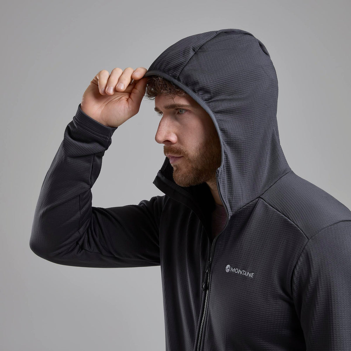 Protium Hooded Fleece Jacket Midnight Grey para hombre, vista alternativa 4