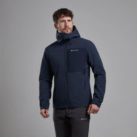 Tenacity XT Hooded Softshell Jacket para hombre en Eclipse Blue, vista frontal