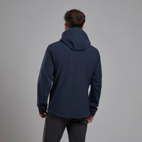 Tenacity XT Hooded Softshell Jacket para hombre en Eclipse Blue, vista trasera