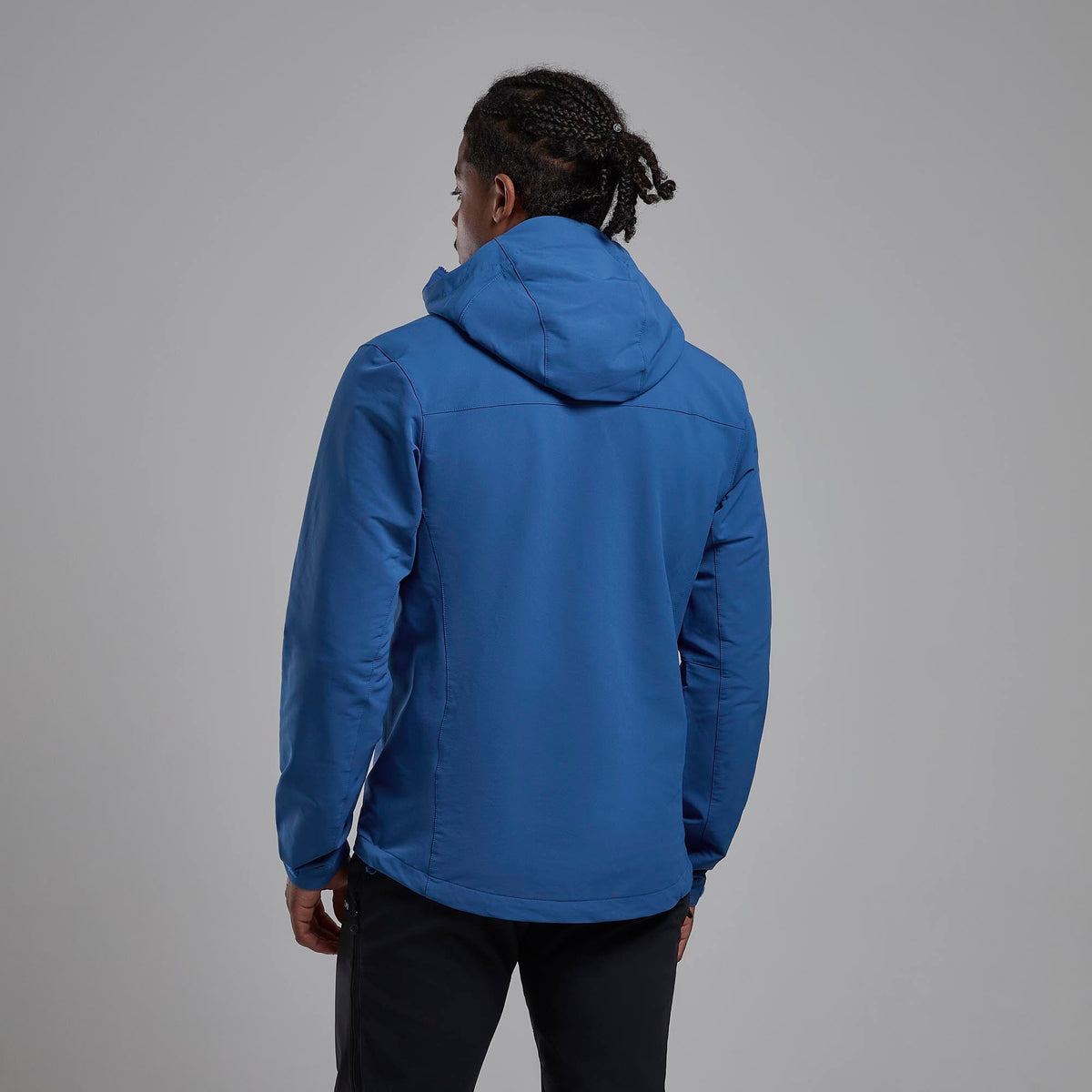 Tenacity XT Hooded Softshell Jacket para hombre en Neptune Blue, vista trasera