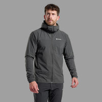 Tenacity Nano Hooded Softshell Jacket para hombre en Midnight Grey, vista alternativa 2