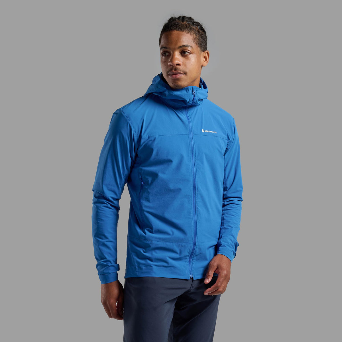 Tenacity Nano Hooded Softshell Jacket para hombre en Neptune Blue, vista alternativa 2