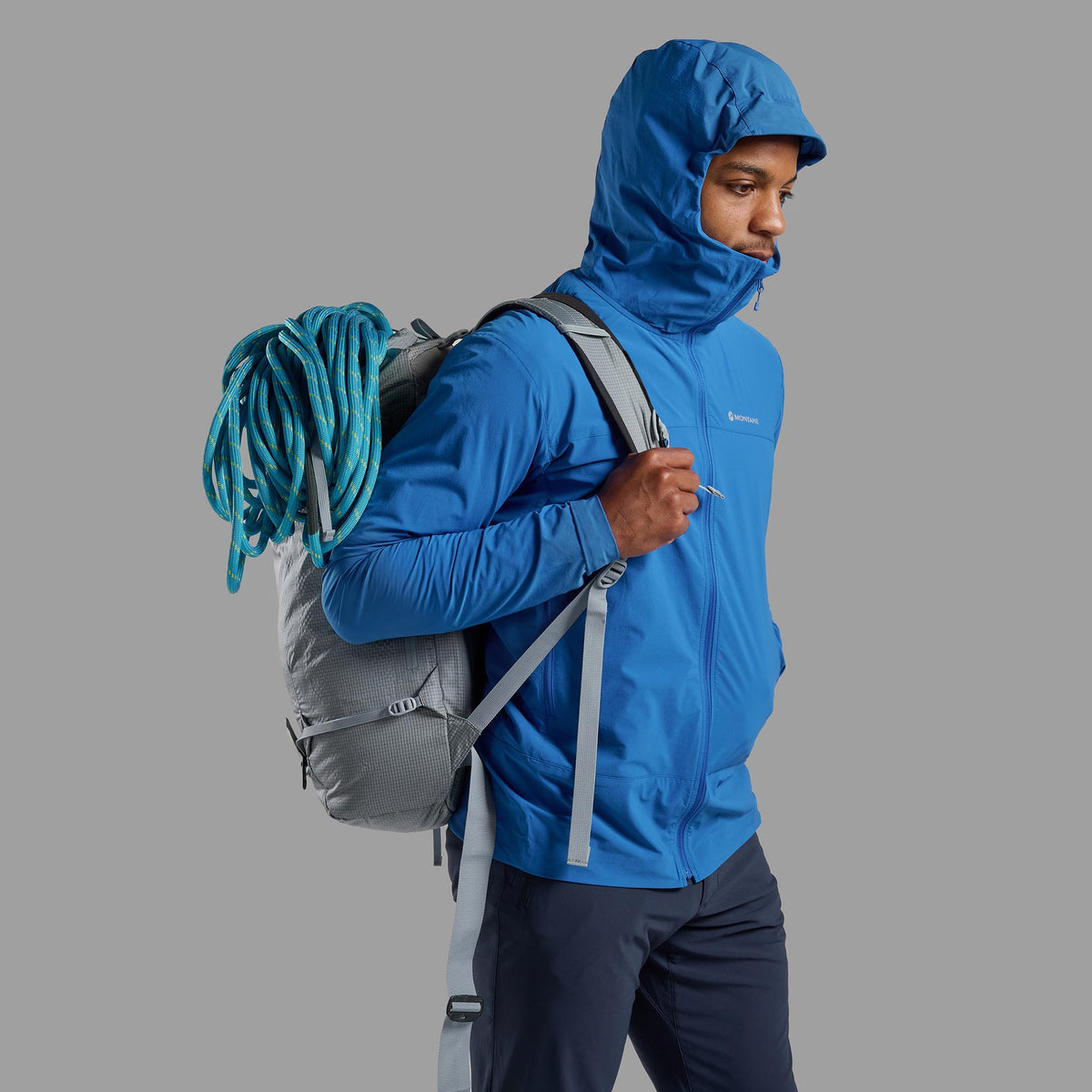Tenacity Nano Hooded Softshell Jacket para hombre en Neptune Blue, vista alternativa 4