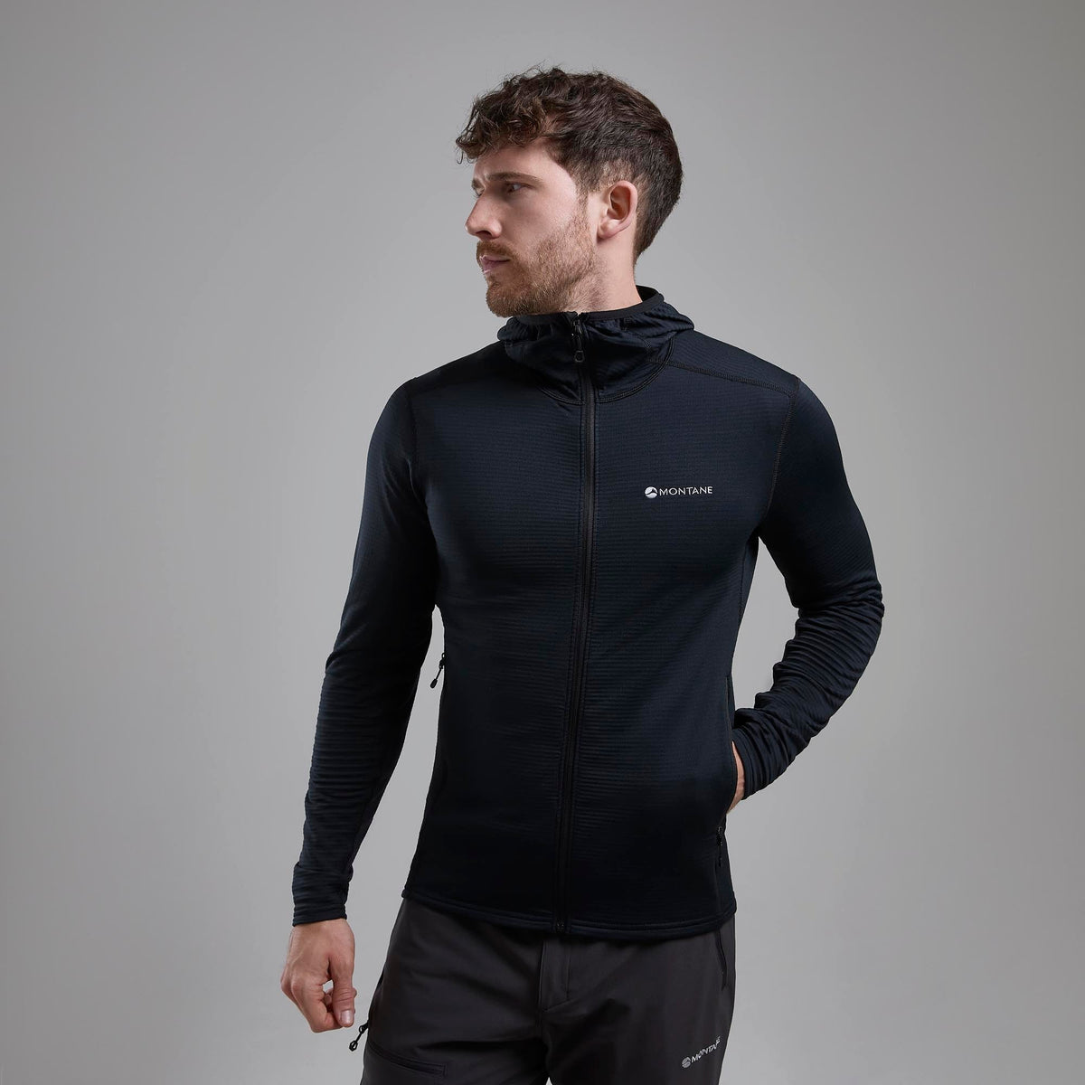 Protium Lite Hooded Fleece Jacket para hombre en Black, vista lateral