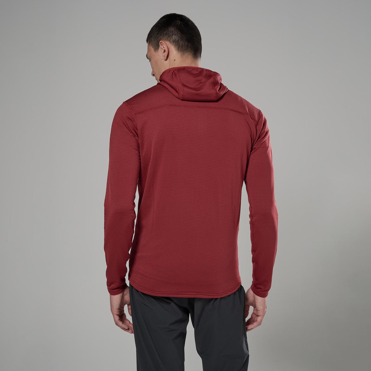 Protium Lite Hooded Fleece Jacket para hombre en Dark Maple, vista trasera