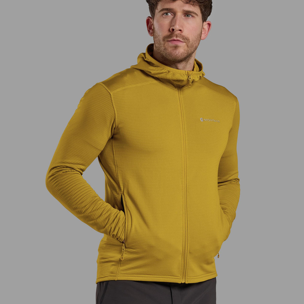 Protium Lite Hooded Fleece Jacket para hombre en Ginkgo Gold, vista lateral