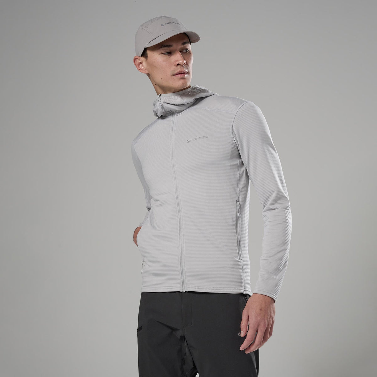 Protium Lite Hooded Fleece Jacket para hombre en Platinum, vista frontal