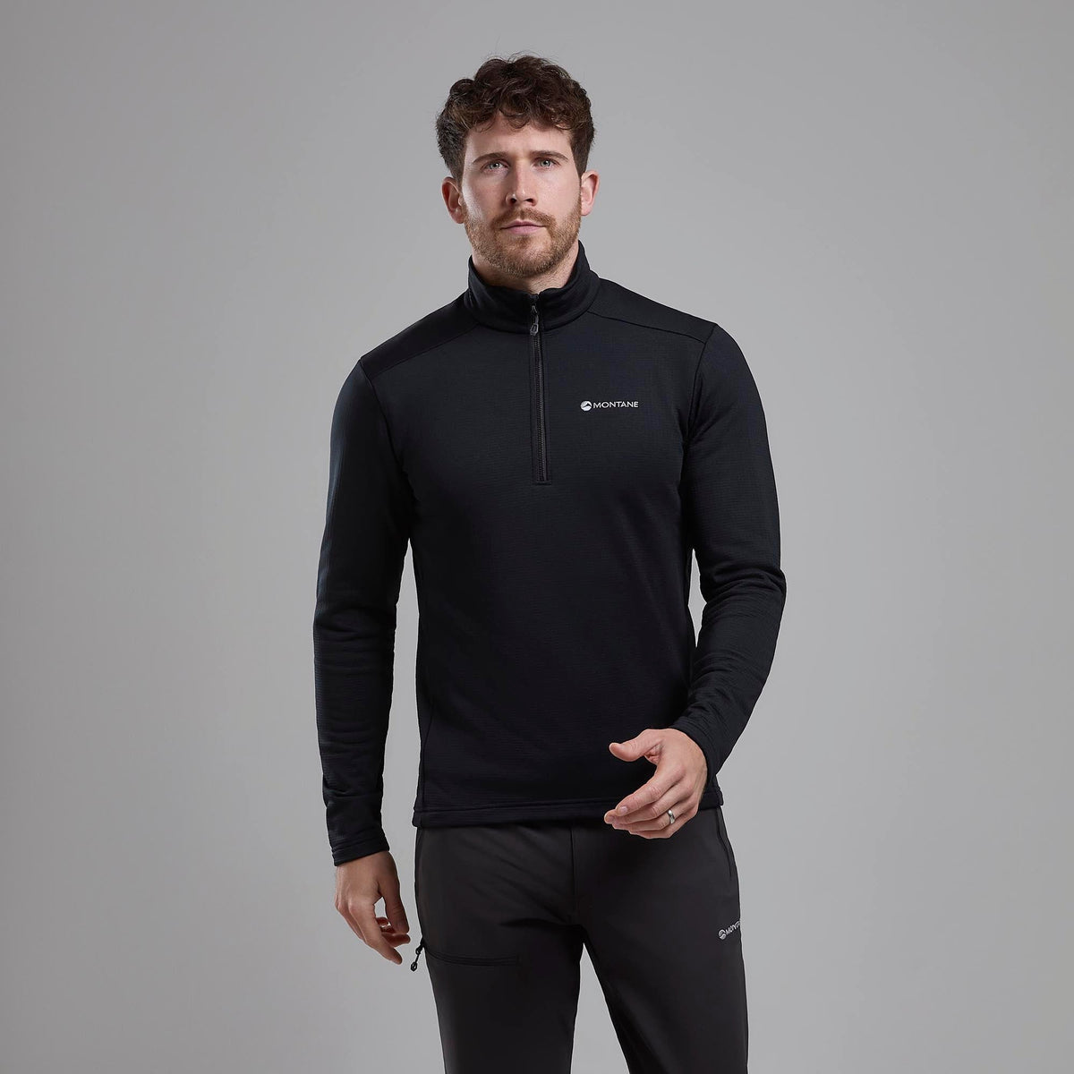 Montane Protium Fleece Pull-On para hombre en Black vista frontal