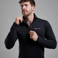 Montane Protium Fleece Pull-On para hombre en Black detalle lateral