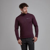 Montane Protium Fleece Pull-On para hombre en Dark Garnet vista frontal